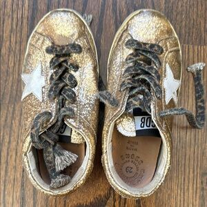 Golden Goose Metallic Gold Sneakers Vintage Aesthetic